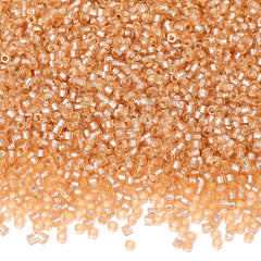 Transparent Silver-lined Peach Color Hight Quality Glass Cylinder Seed Beads 1.6 MM Size GY2007