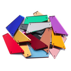 Forma de trapezoides oblíquos Multi-Colors ACRYLIC Sew-On Mirror para fantasia de dança