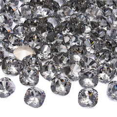 Black Diamond Cushion Square Shape High Quality Glass Pointed Back Fancy Rhinestones