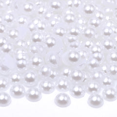 White Resin Flat Back Pearls Multi Sizes