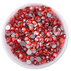 Star Orange Glass Flatback Rhinestones Silver