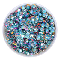 Aquamarine Light Glass FlatBack Rhinestones Silver Back WholesaleRhinestone