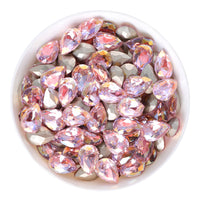 Cognac Pink Pear Shape Glass Pointed Back Fancy Rhinestones