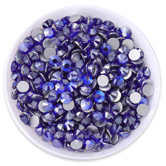 Star Sapphire Glass FlatBack Rhinestones Silver Back