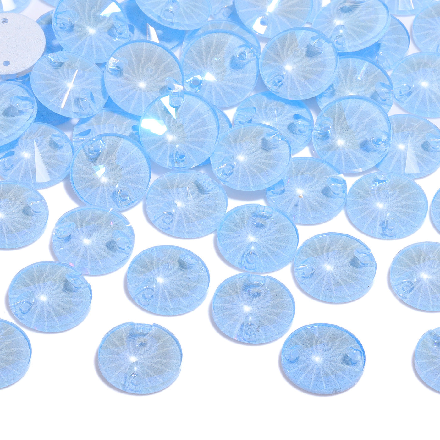 Electric Neon Light Blue Rivoli Shape High Quality Glass Sew-on Rhinestones