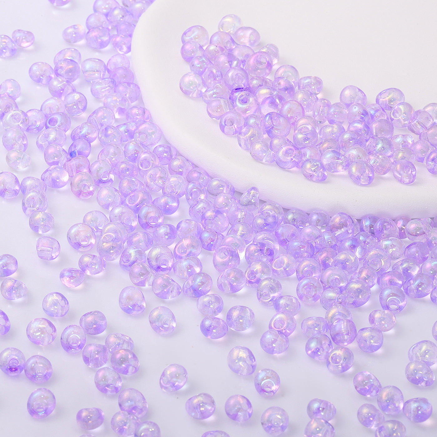 TMAB012 Transparent AB Drop Shape Glass Seed Beads