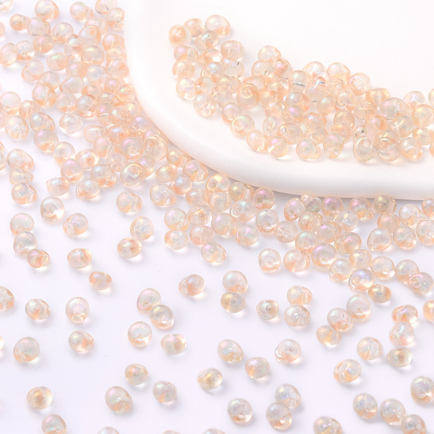 TMAB009 Transparent AB Drop Shape Glass Seed Beads