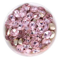 Pink Oval Shape Glass Pointed Back Fancy Rhinestones WholesaleRhinestone