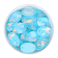 Aquamarine AM Oval Shape High Quality Glass Sew-on Rhinestones WholesaleRhinestone