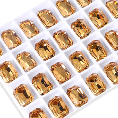 Light Smoked Topaz Thin Octagon Shape High Quality Glass Pointed Back Fancy Rhinestones