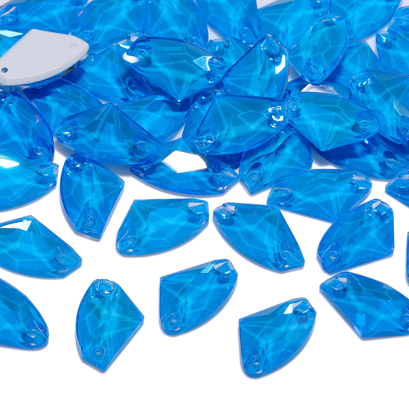 Electric Neon Blue Galactic Shape High Quality Glass Sew-on Rhinestones