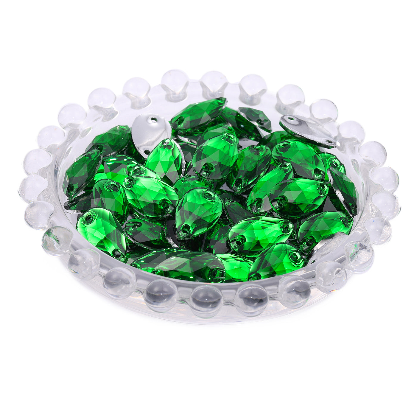 Drop Dark Green Resin Sew-on Rhinestones For Dance Costume