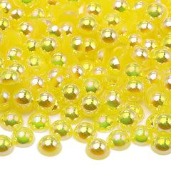 Citrine AB Resin Flat Back Pearls Multi Sizes