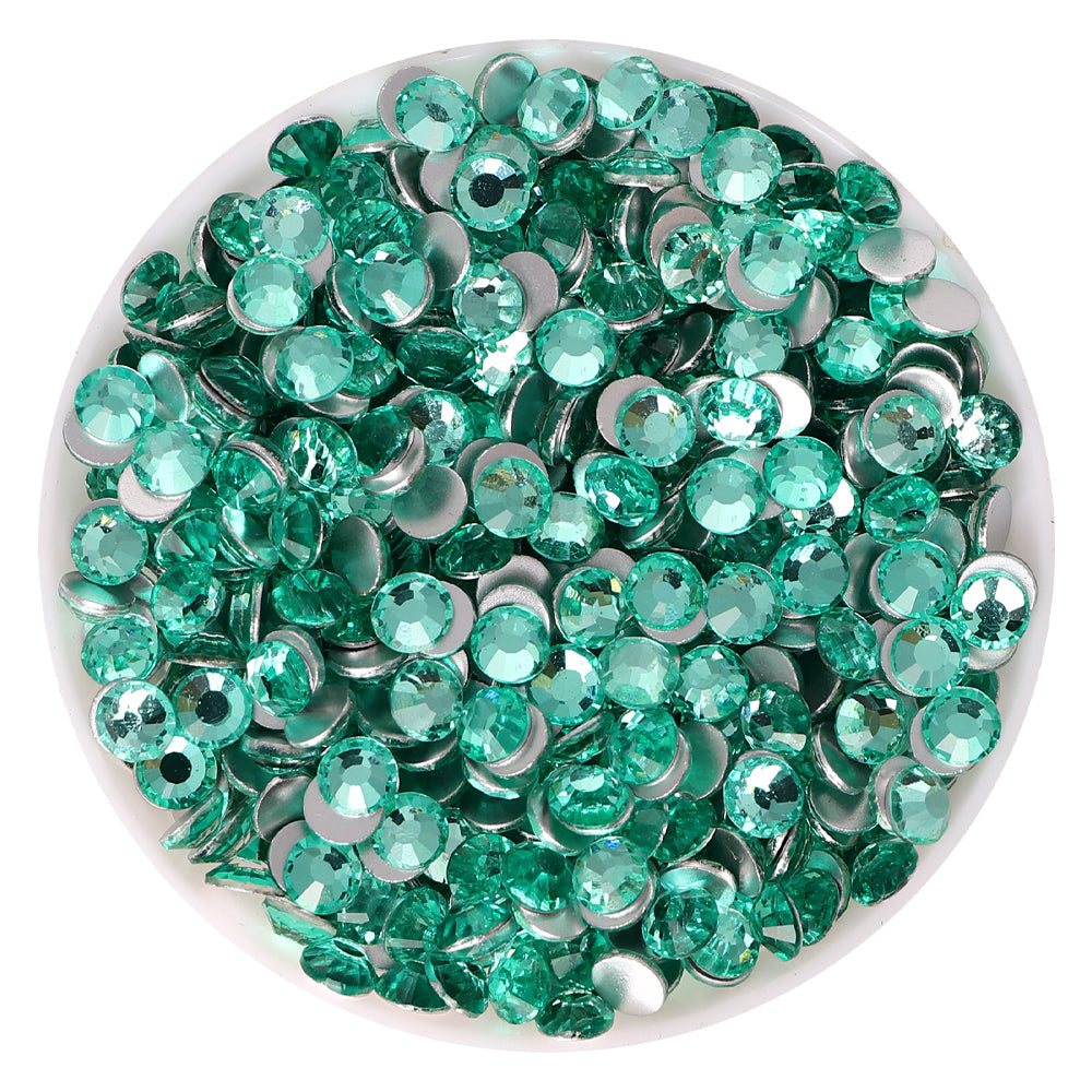 Mint Green Glass FlatBack Rhinestones Silver Back WholesaleRhinestone