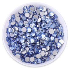 Star Light Blue Glass FlatBack Rhinestones Silver Back