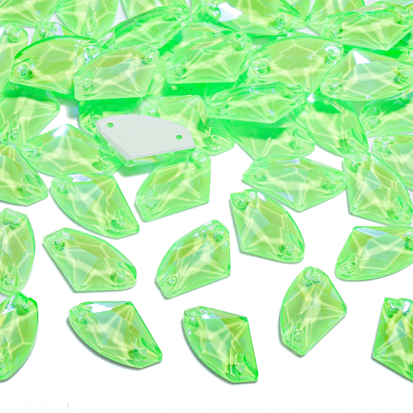 Electric Neon Peridot Galactic Shape High Quality Glass Sew-on Rhinestones