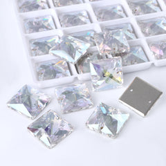 Crystal Transmission Square Shape High Quality Glass Sew-on Rhinestones