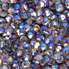 Purple Topaz Light Glass Flat Back Rhinestones Silver Back