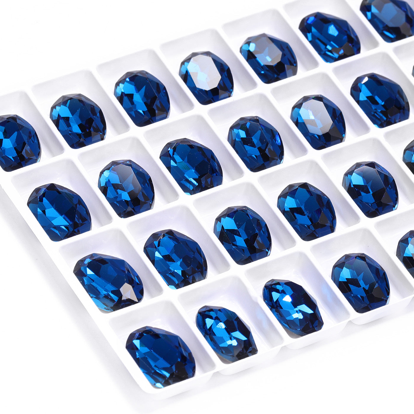 Indicolite Oval Shape High Quality Glass Pointed Back Fancy Rhinestones