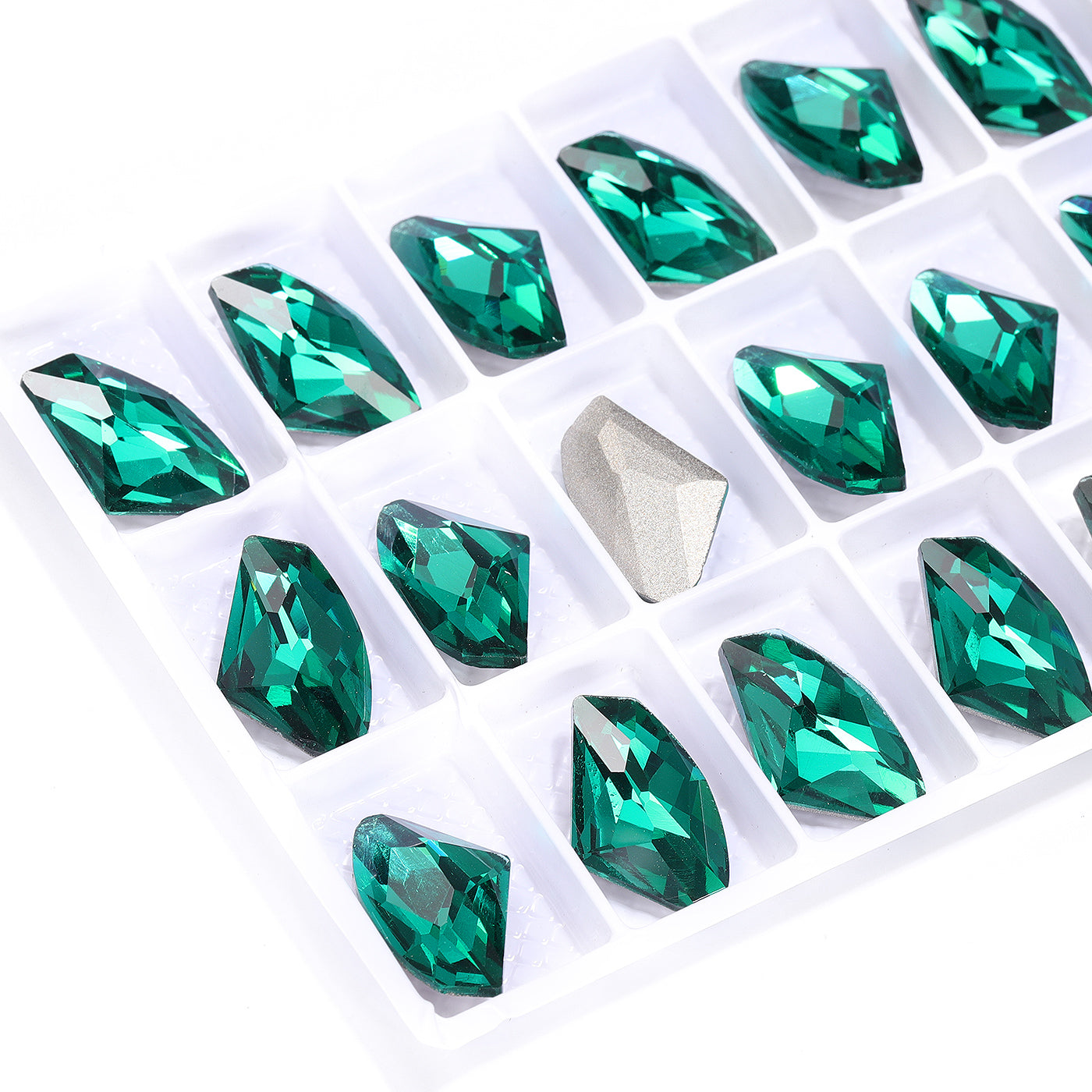 Emerald Galactic Shape High Quality Glass Pointed Back Fancy Rhinestones