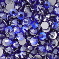 Star Sapphire Glass FlatBack Rhinestones Silver Back