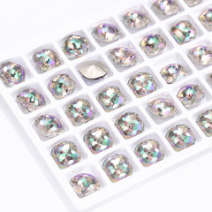 Ghost Light Dome Cushion Square Shape High Quality Glass Pointed Back Fancy Rhinestones