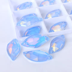 Light Sapphire AM Diamond Leaf Shape High Quality Glass Sew-on Rhinestones