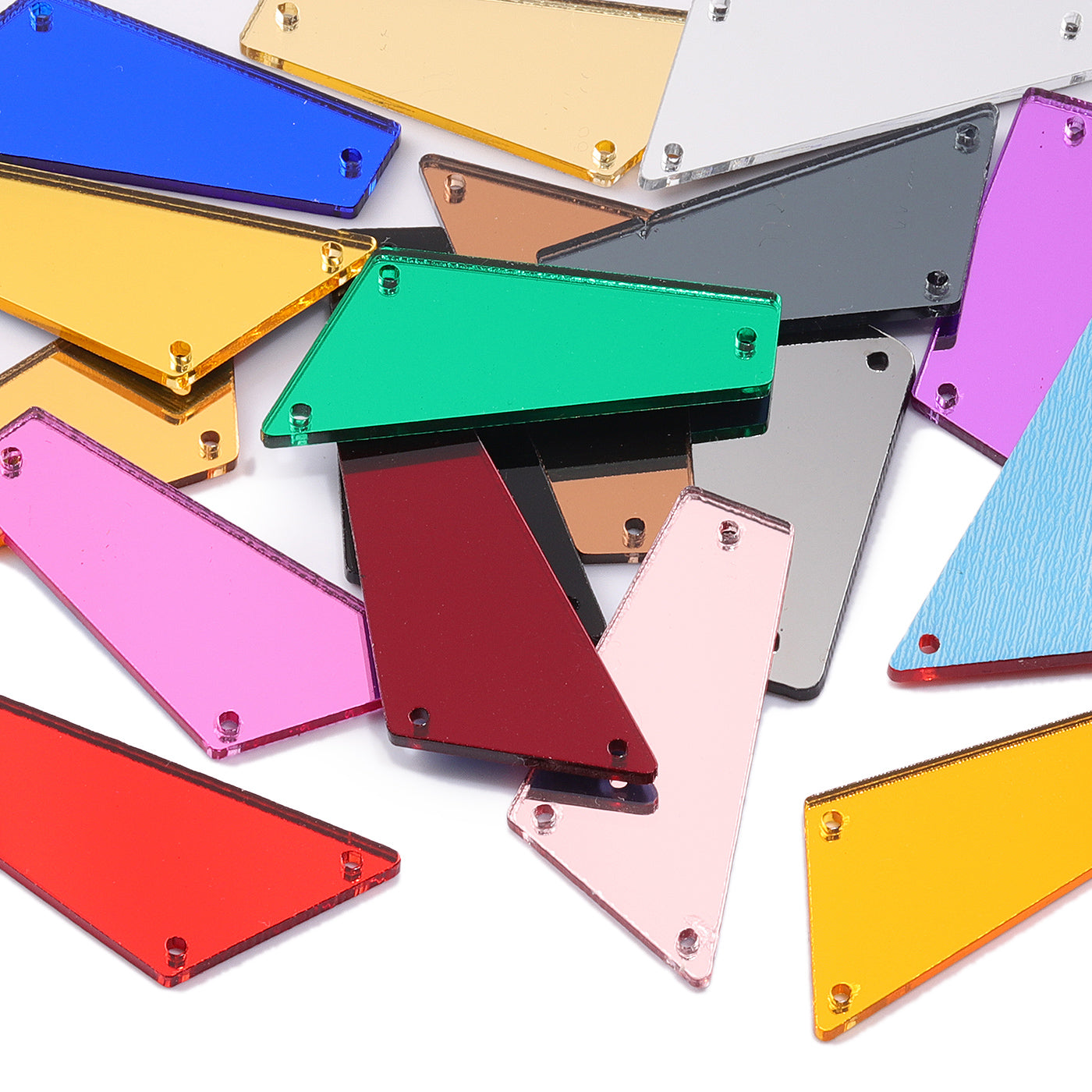 Forma de trapezoides oblíquos Multi-Colors ACRYLIC Sew-On Mirror para fantasia de dança