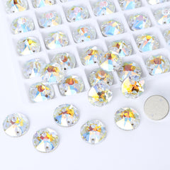 Light Crystal AB XIRIUS Round Shape High Quality Glass Sew-on Rhinestones