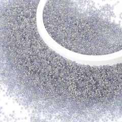 Transparent Color Lined Gray Hight Quality Glass Cylinder Seed Beads 1.6 MM Size DJS5007