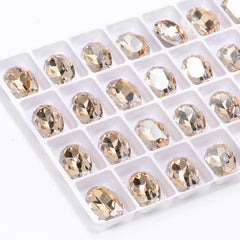 Golden Shadow Oval Shape High Quality Glass Pointed Back Fancy Rhinestones