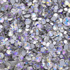 Mixed Sizes Starry Sky Glass FlatBack Rhinestones For Nail Art Silver Back