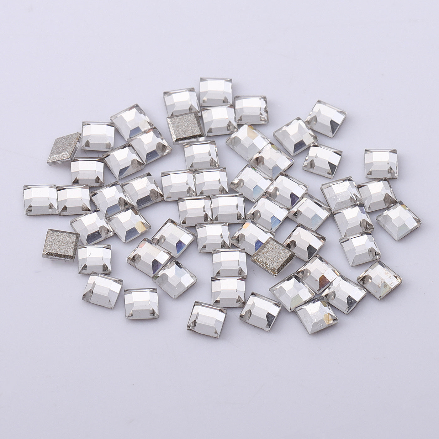 Square Shape Multi Colors Small Size Glass Beveled Flat Back Fancy Rhinestones For Nail Art