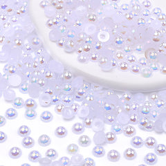 White AB Resin Flat Back Pearls Multi Sizes