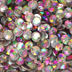 Glitter Pink Glass FlatBack Rhinestones Silver Back WholesaleRhinestone