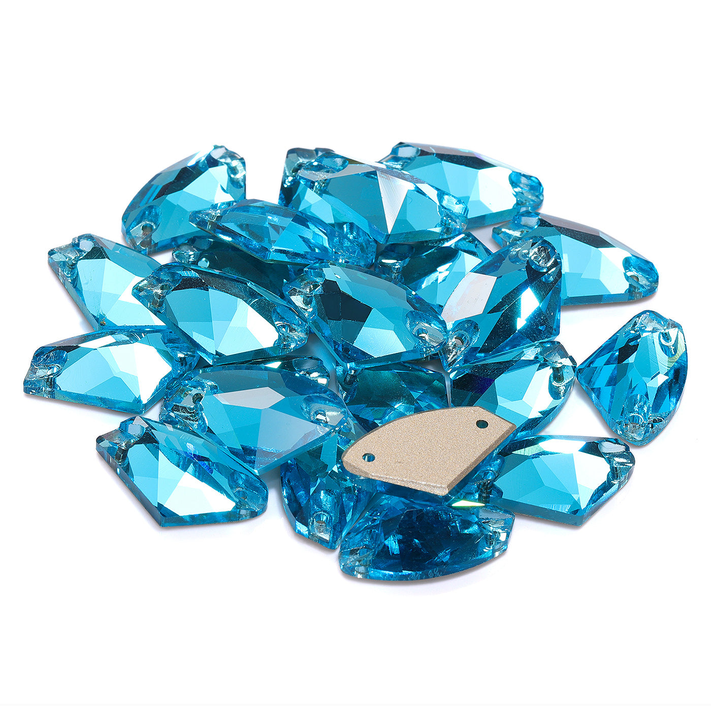 Aquamarine Galactic Shape High Quality Glass Sew-On Rhinestones