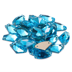 Aquamarine galactische vorm hoogwaardige glazen naa-on strass