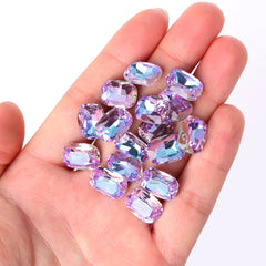 Vitrail Light Cushion Shape High Quality Glass Pointed Back Fancy Rhinestones