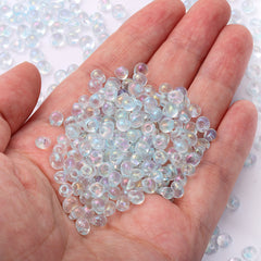 TMAB004 Transparent AB Drop Shape Glass Seed Beads