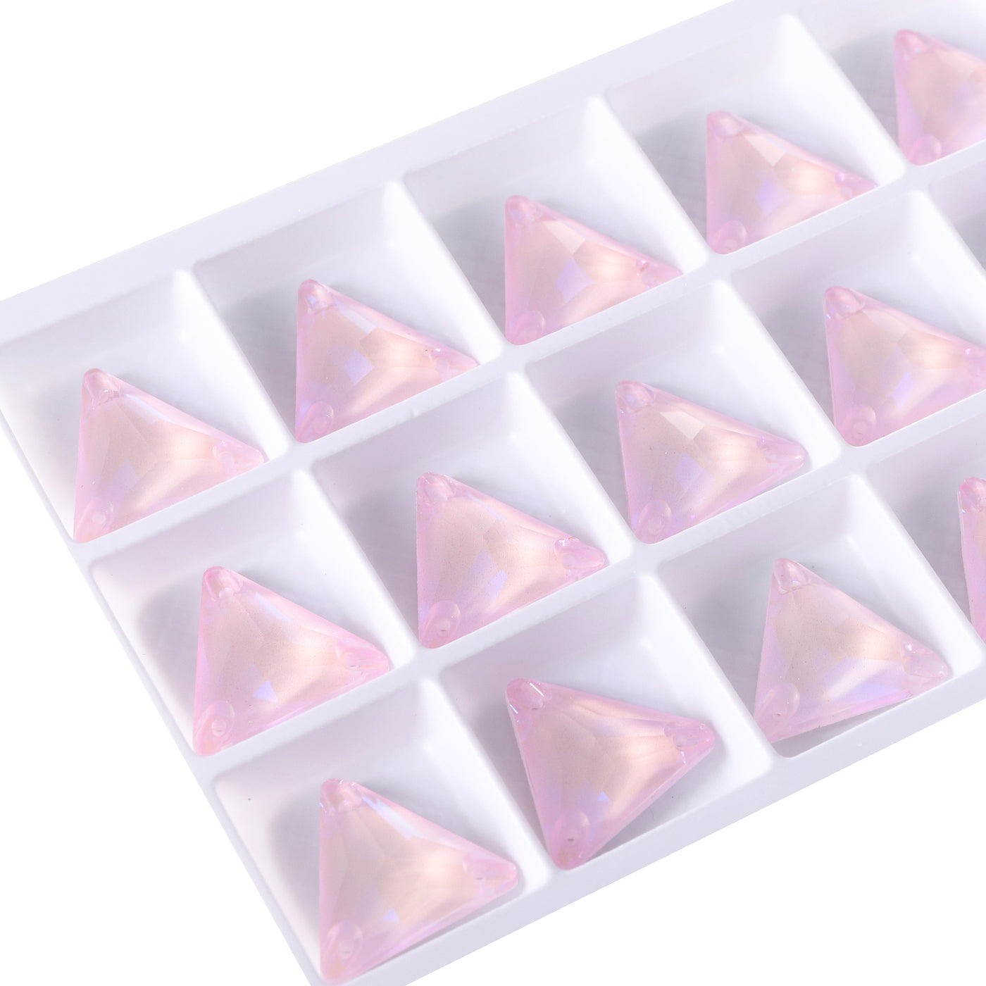 Electric Neon Light Rose Triangle Shape High Quality Glass Sew-on Rhinestones