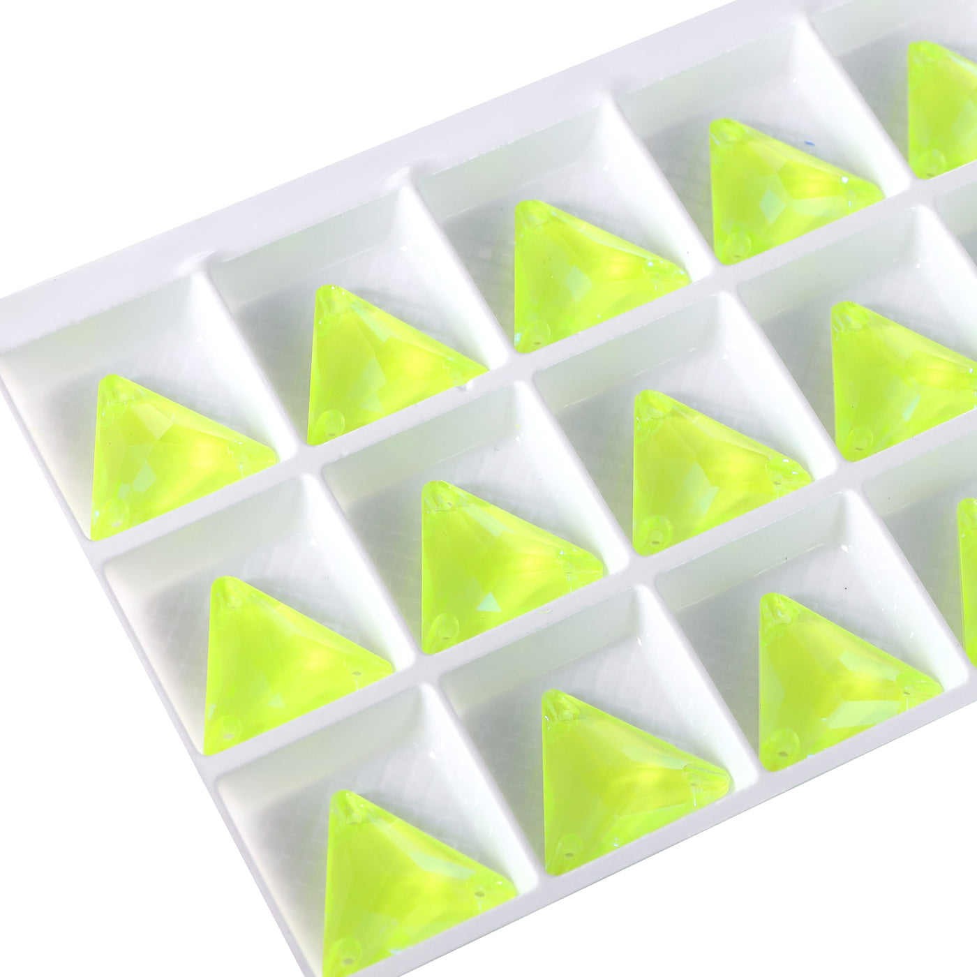 Electric Neon Jonquil Triangle Shape High Quality Glass Sew-on Rhinestones