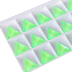 Electric Neon Peridot Triangle Shape High Quality Glass Sew-on Rhinestones