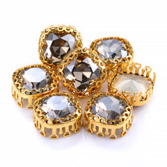 Satin Cushion Square Shape High-Quality Glass Sew-on Nest Hollow Claw Rhinestones