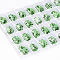 Peridot Oval Shape High Quality Glass Pointed Back Fancy Rhinestones