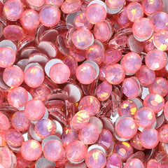 Flashing Rose Pink Glass FlatBack Rhinestones Silver Back WholesaleRhinestone