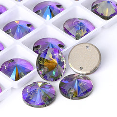 Black Diamond Shimmer Rivoli Shape High Quality Glass Sew-on Rhinestones