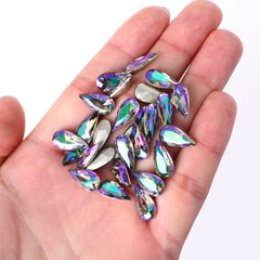 Ghost Light Teardrop Shape High Quality Glass Pointed Back Fancy Rhinestones