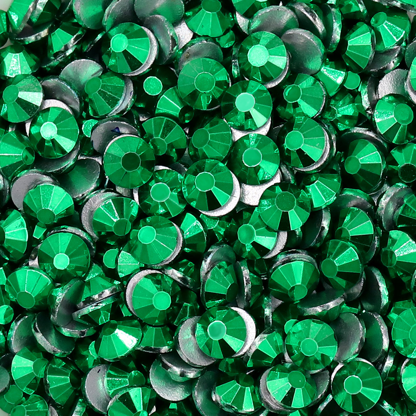 Metallic Imperial Green Glass FlatBack Rhinestones Silver Back WholesaleRhinestone