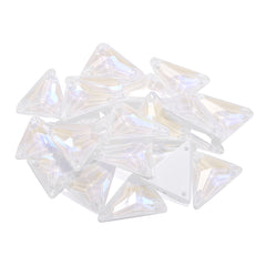 Electric Neon White Slim Triangle Shape High Quality Glass Sew-on Rhinestones