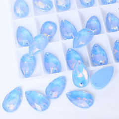 Light Sapphire AM Drop Shape High Quality Glass Sew-on Rhinestones